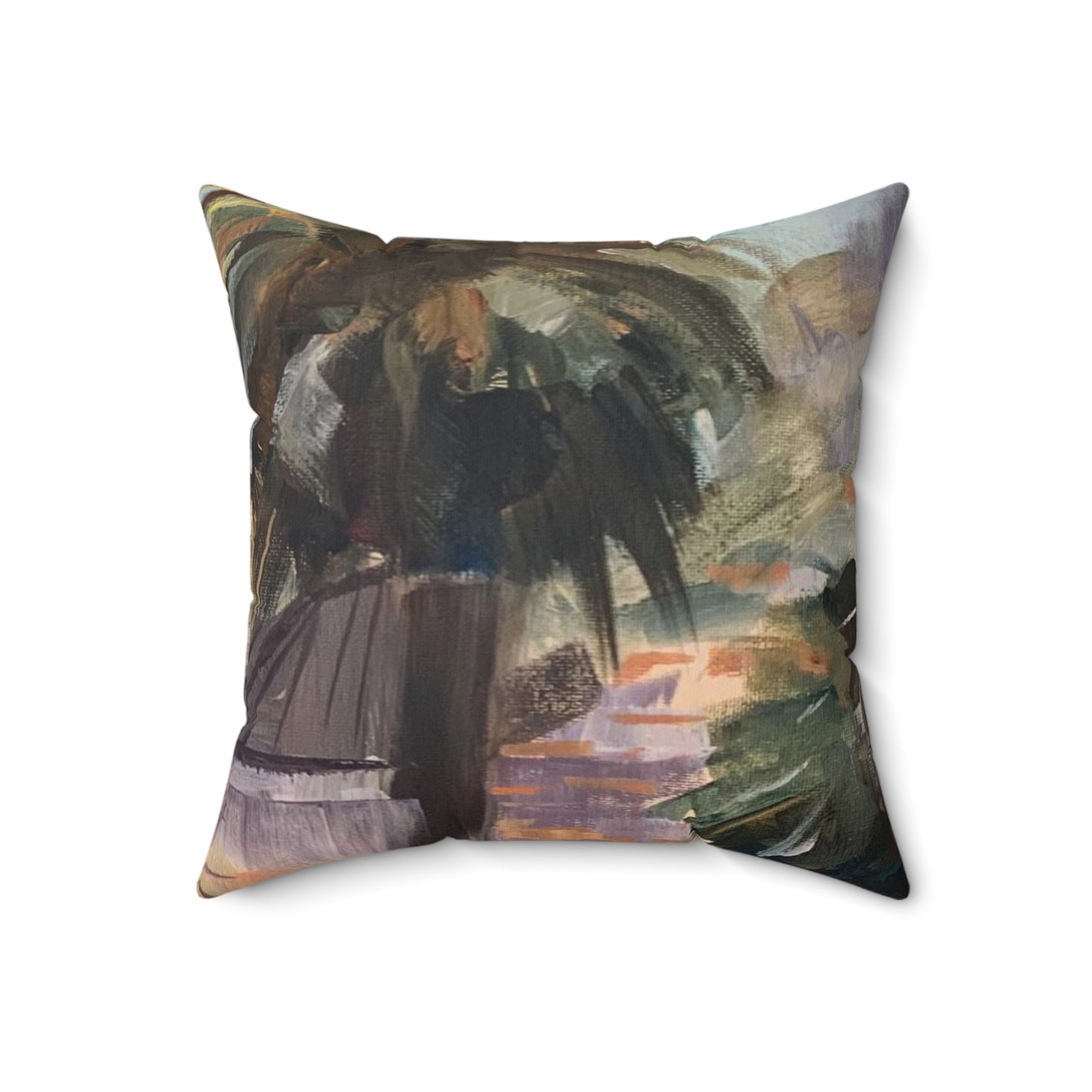 Tropical Tranquility: Palm Oasis (Spun Polyester Square Pillow)