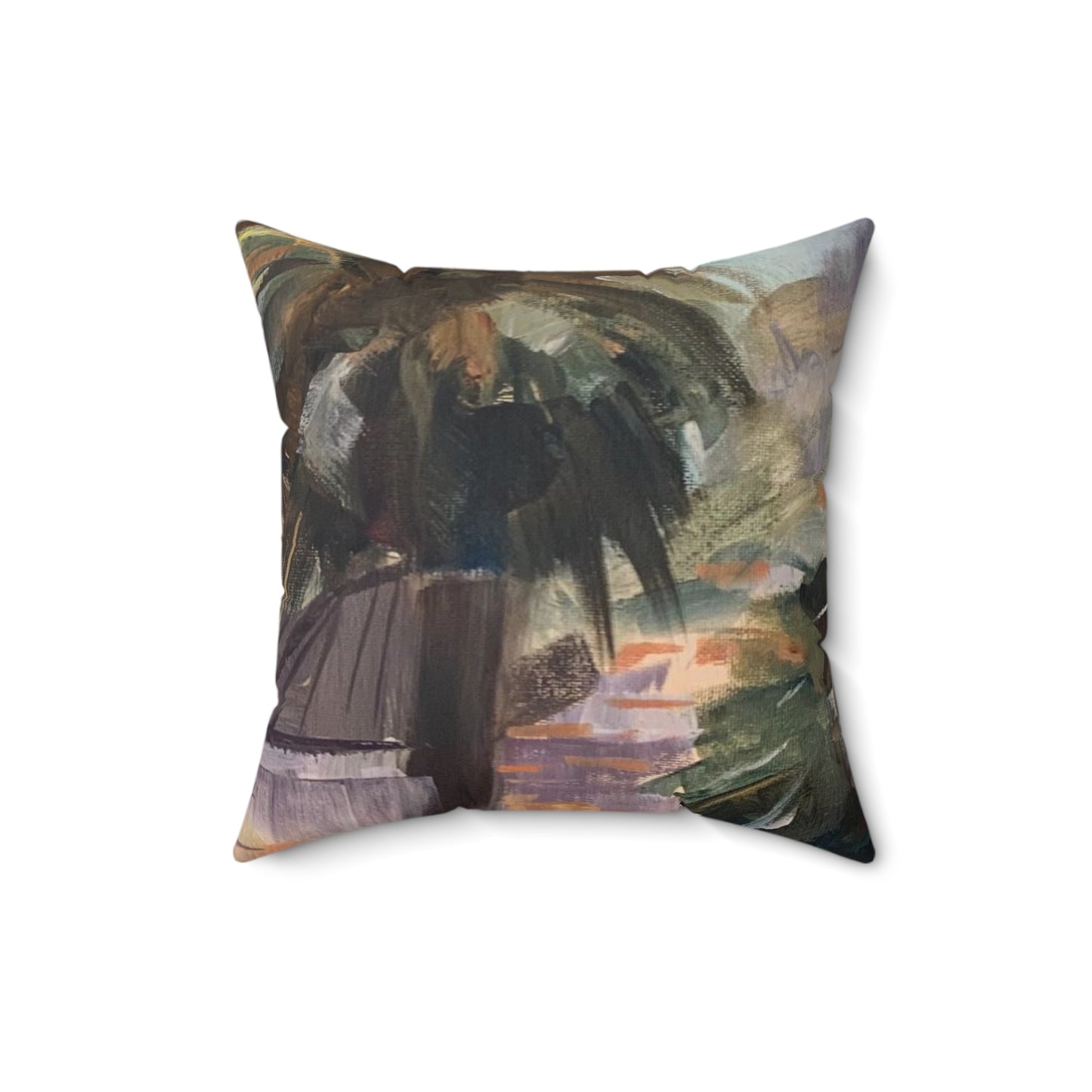 Tropical Tranquility: Palm Oasis (Spun Polyester Square Pillow)