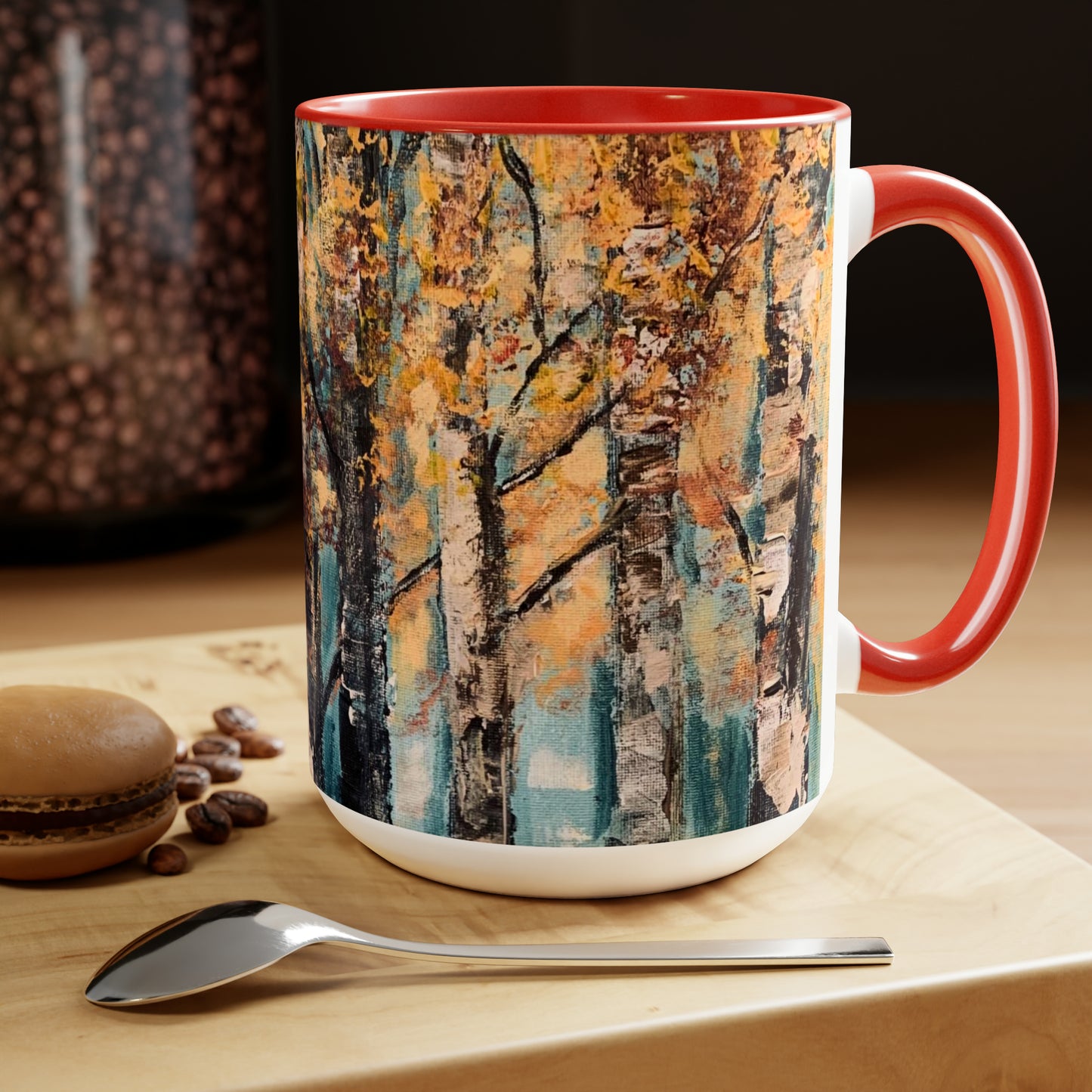 Celestial Birch (Two-Tone Coffee Mugs, 15oz)