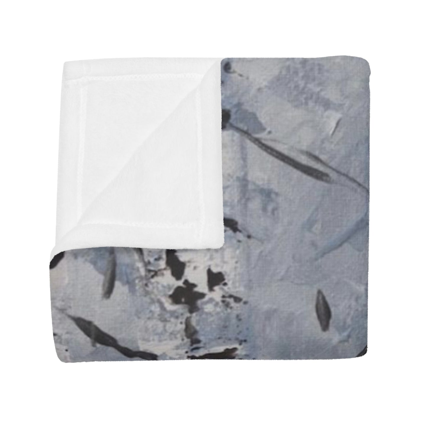 Birch Trees in the Snowy Stillness (Plush Fleece Blanket)