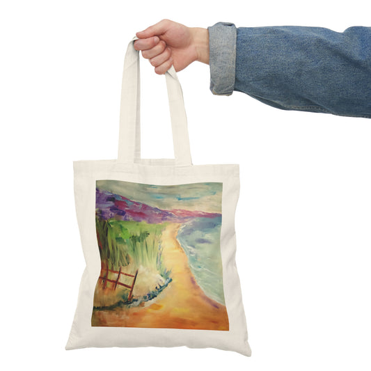 Lavender Dreams: Waterside Walkway (Natural Tote Bag)