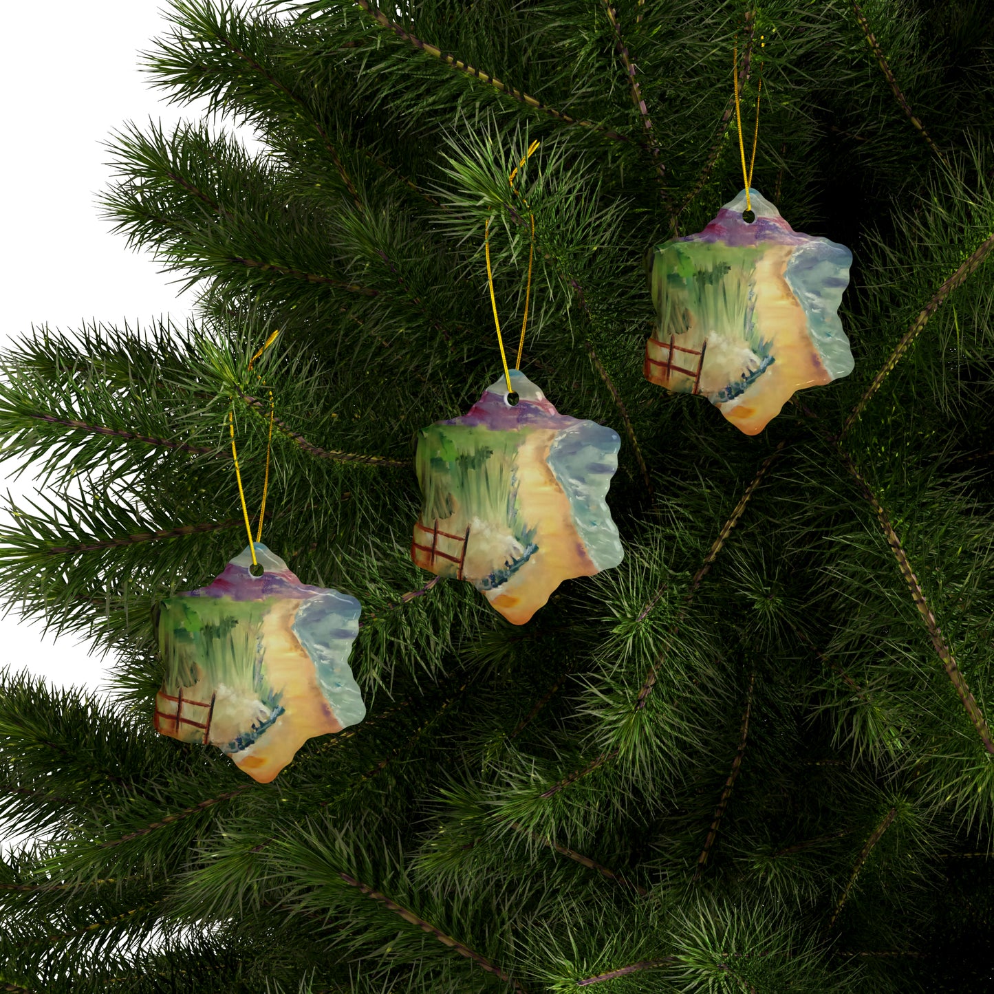 Lavender Dreams: Waterside Walkway (Ceramic Ornaments (1pc, 3pcs, 5pcs, 10pcs))