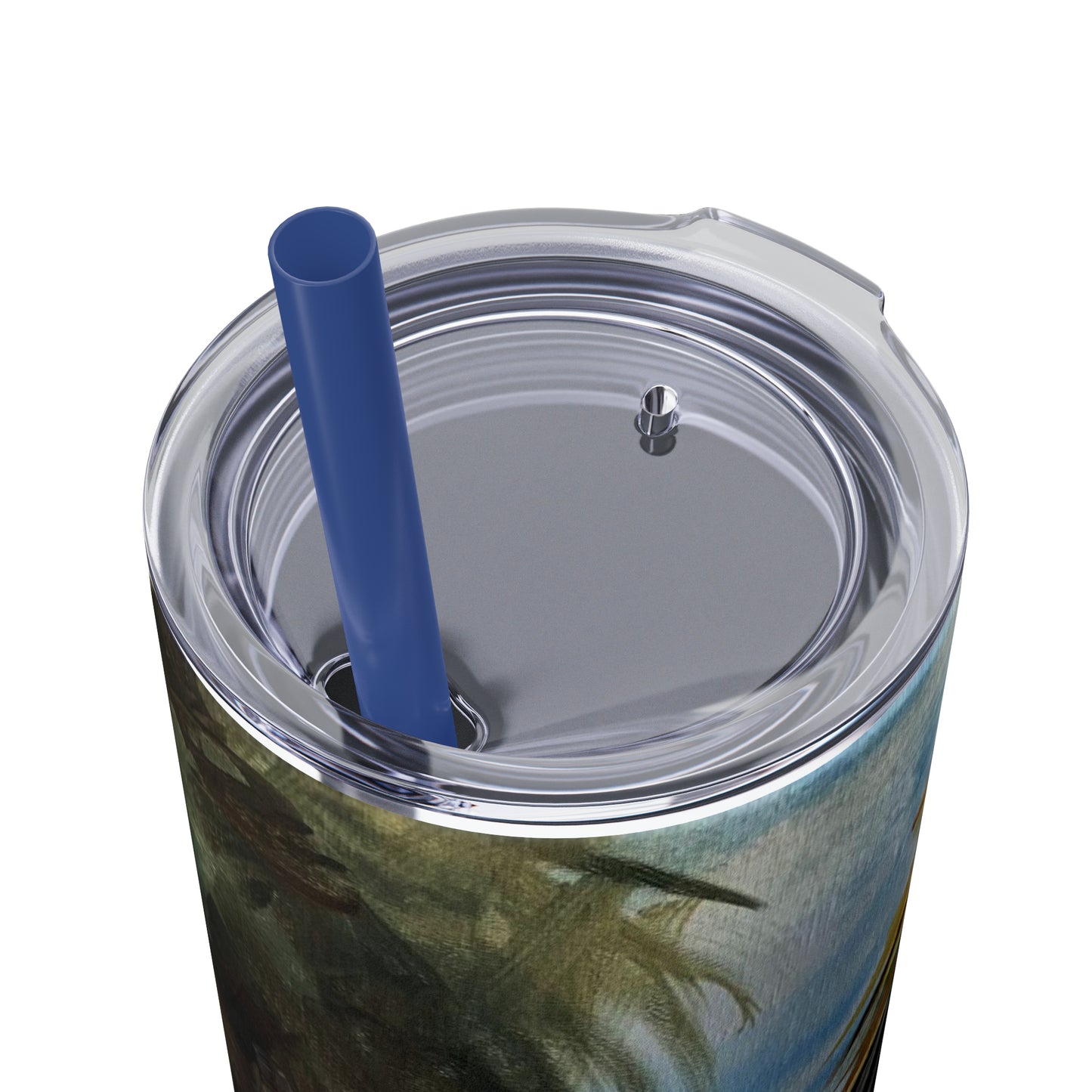 Tropical Tranquility: Palm Oasis (Skinny Tumbler with Straw, 20oz)