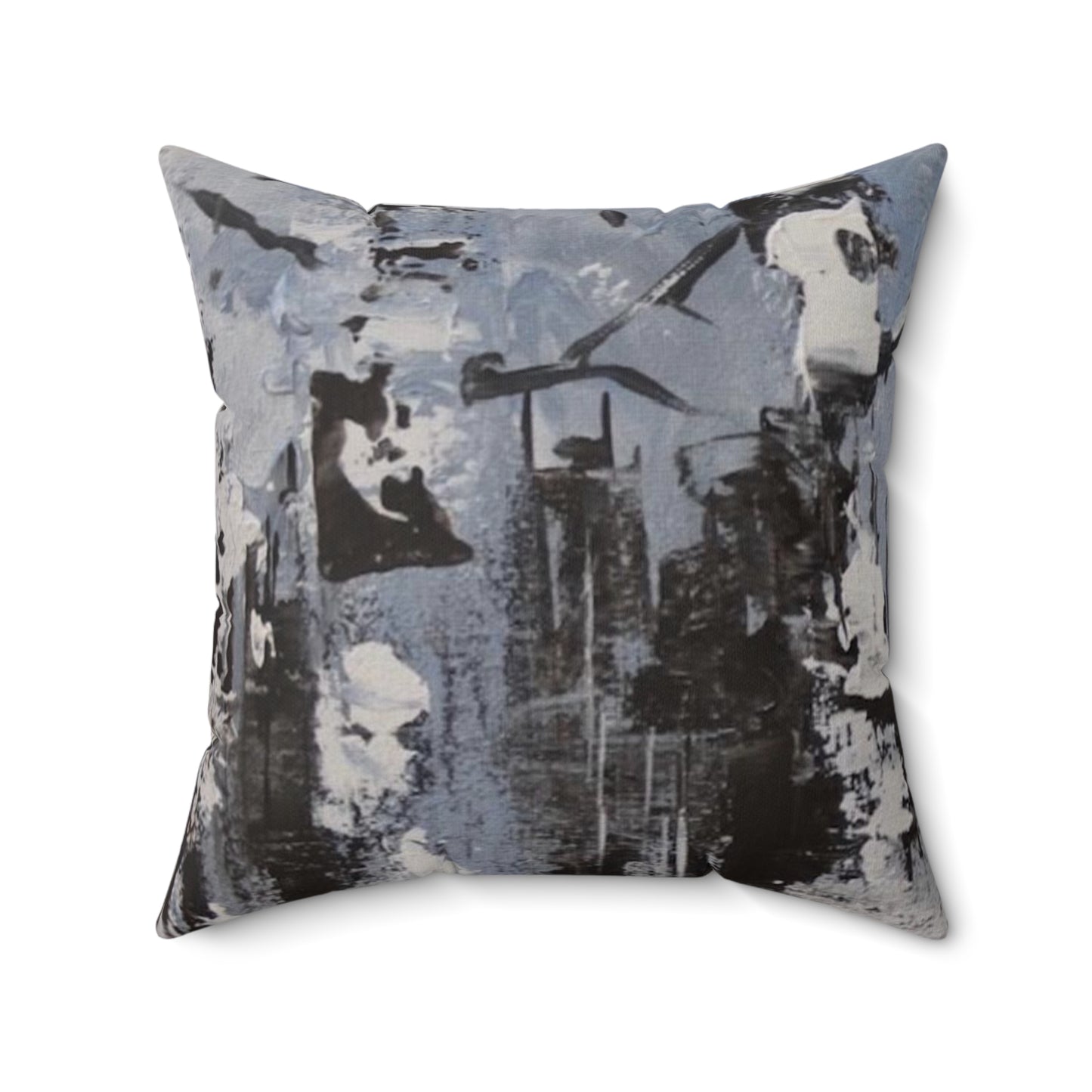 Birch Trees in the Snowy Stillness (Spun Polyester Square Pillow)