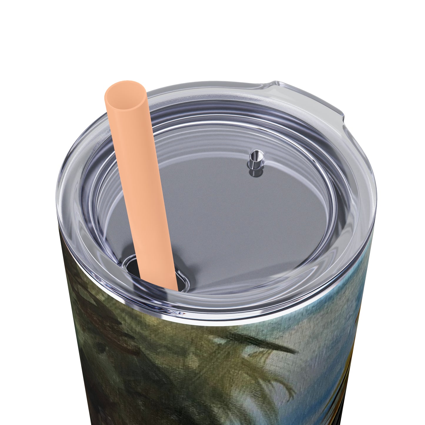 Tropical Tranquility: Palm Oasis (Skinny Tumbler with Straw, 20oz)