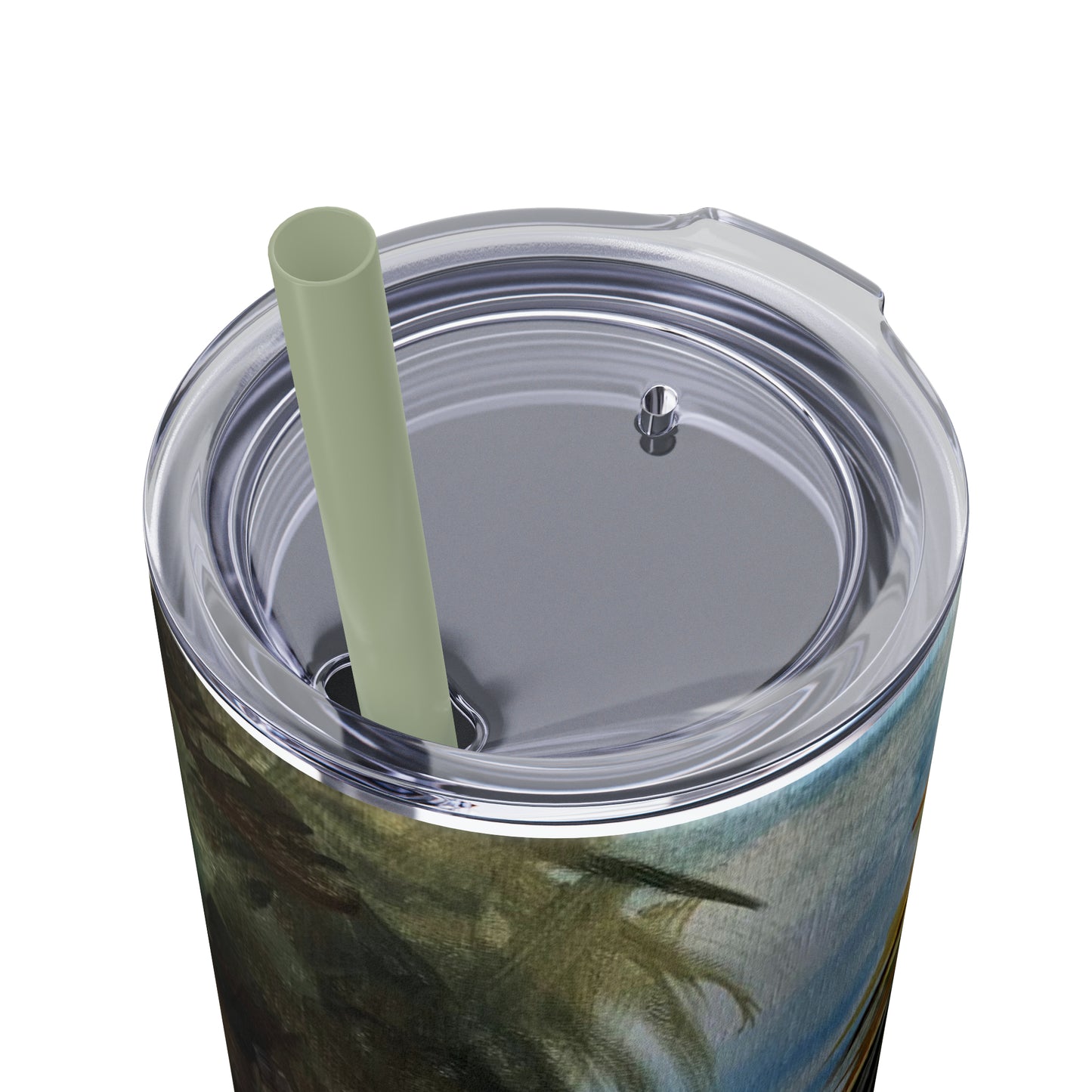 Tropical Tranquility: Palm Oasis (Skinny Tumbler with Straw, 20oz)