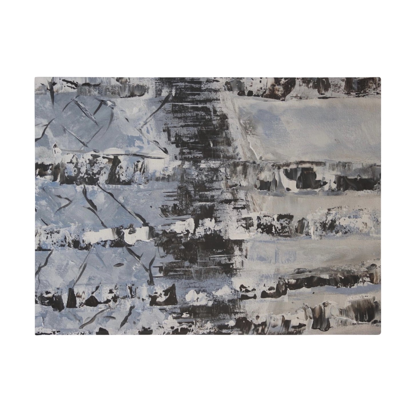 Birch Trees in the Snowy Stillness (Plush Fleece Blanket)