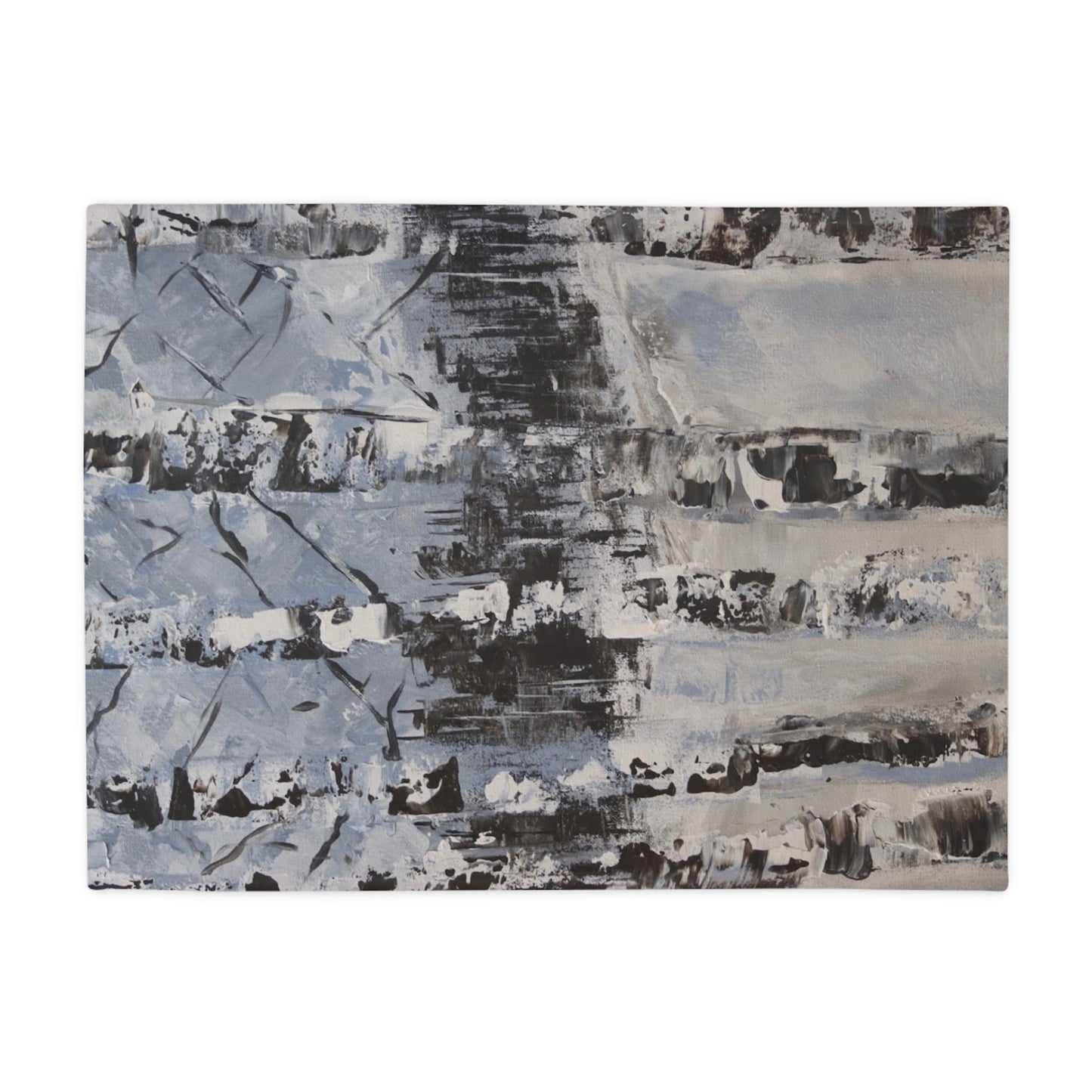 Birch Trees in the Snowy Stillness (Plush Fleece Blanket)