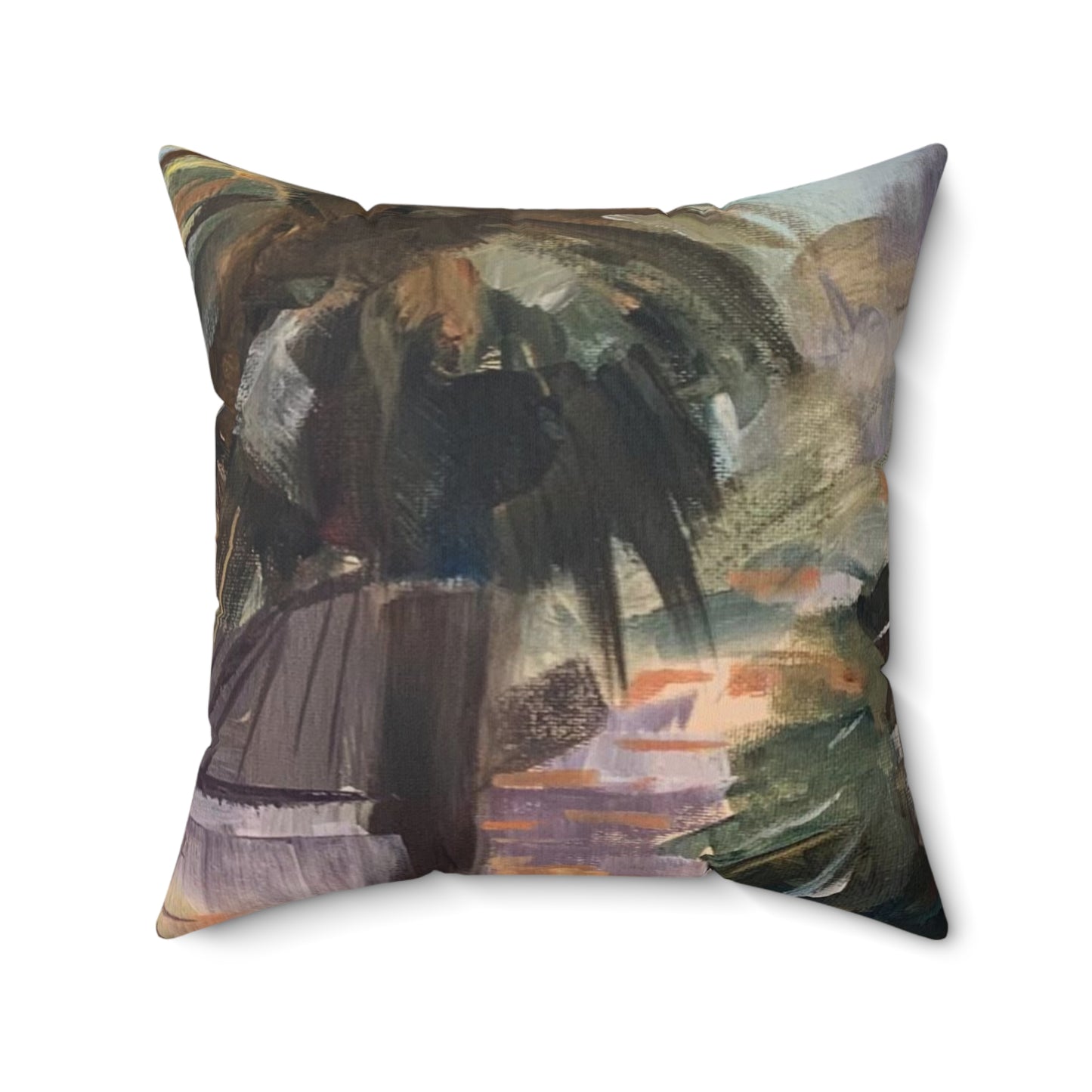 Tropical Tranquility: Palm Oasis (Spun Polyester Square Pillow)