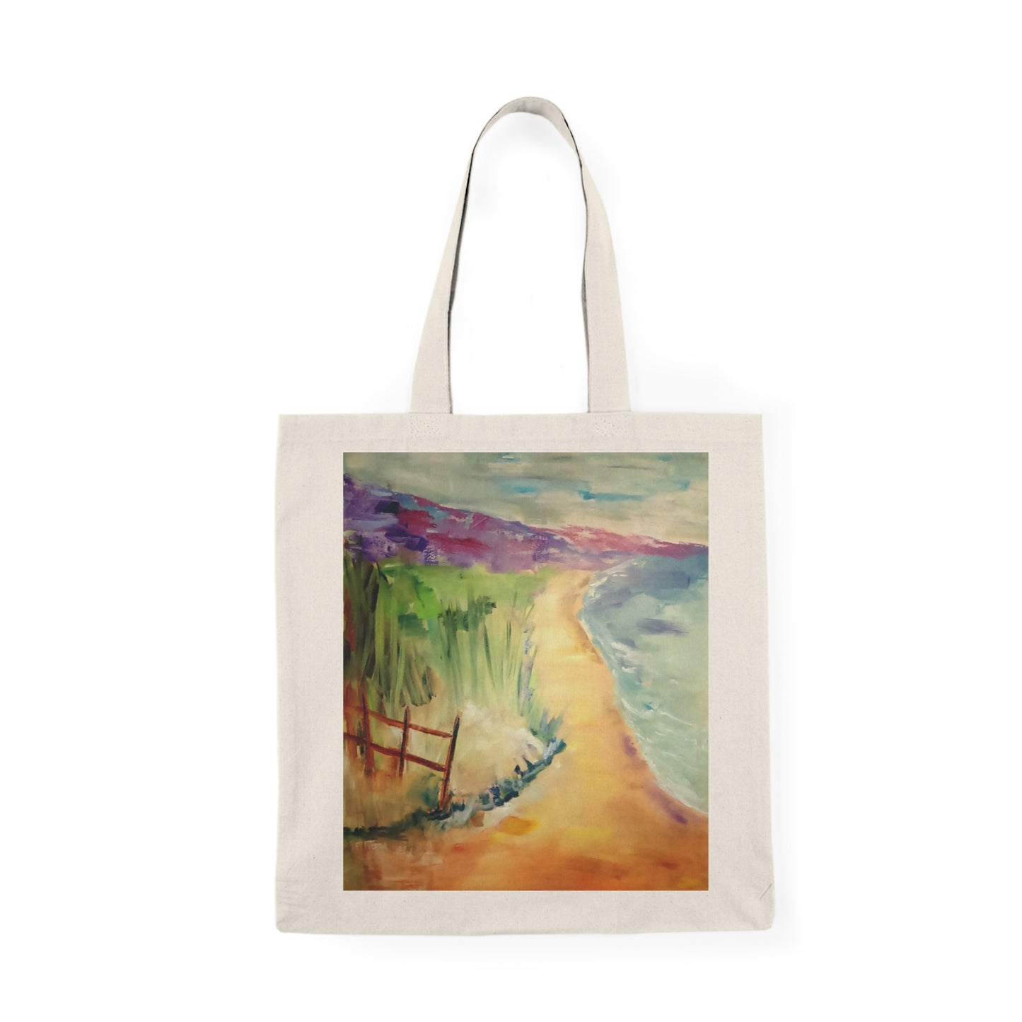 Lavender Dreams: Waterside Walkway (Natural Tote Bag)