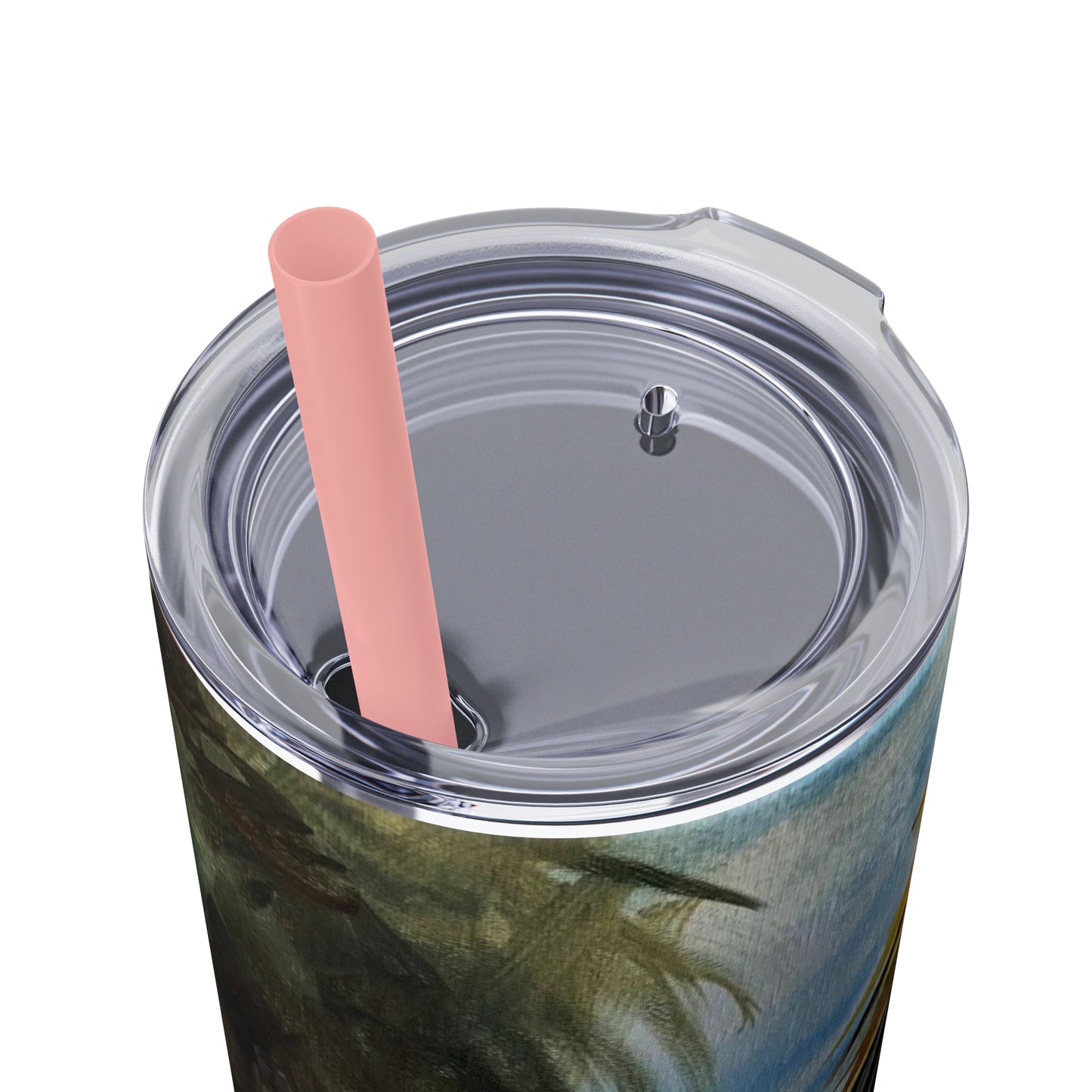 Tropical Tranquility: Palm Oasis (Skinny Tumbler with Straw, 20oz)