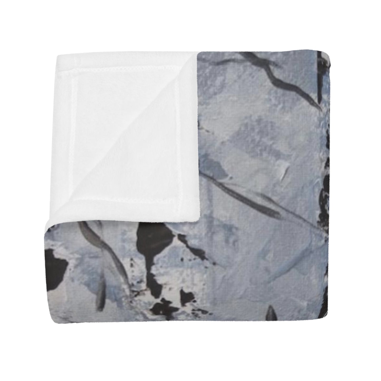 Birch Trees in the Snowy Stillness (Plush Fleece Blanket)