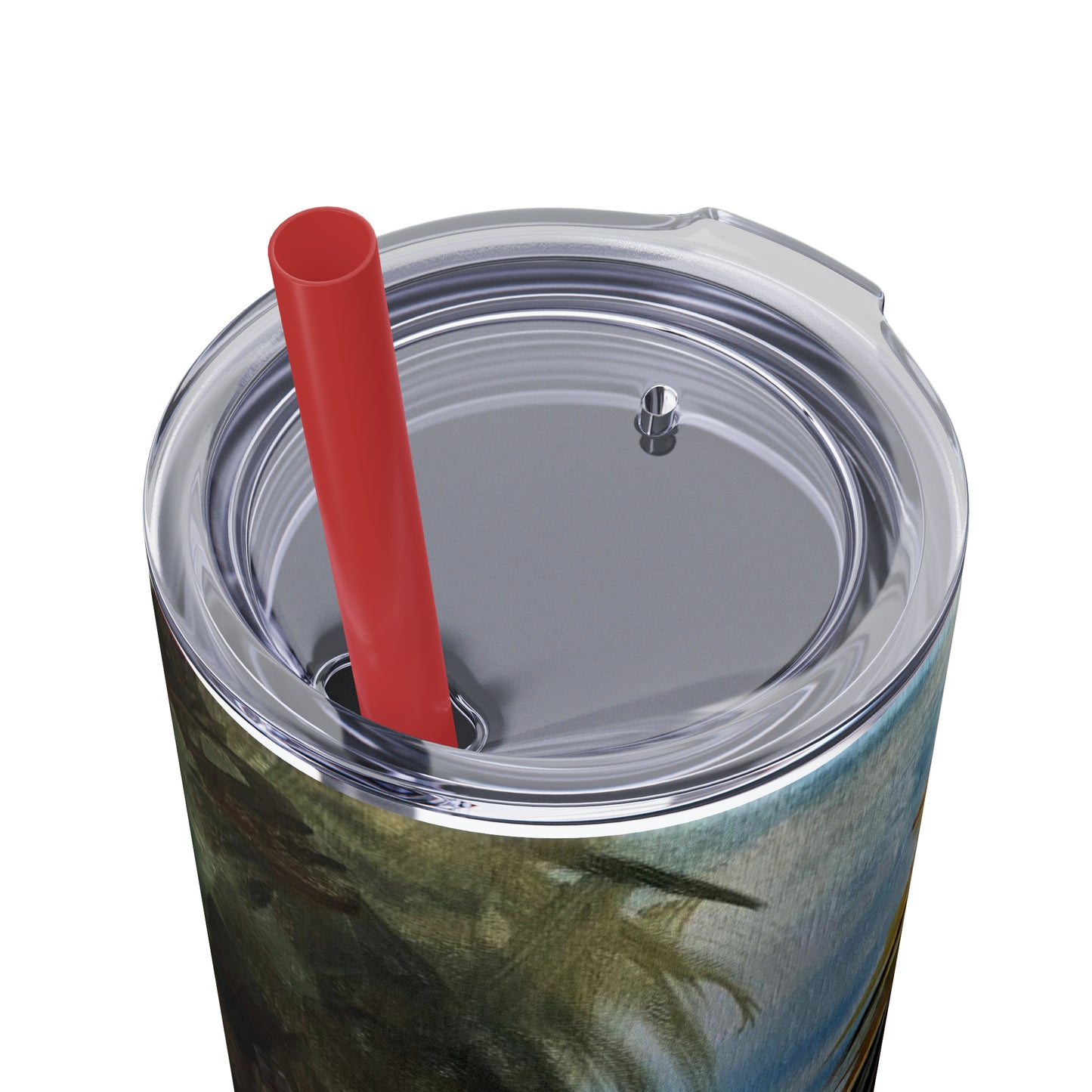 Tropical Tranquility: Palm Oasis (Skinny Tumbler with Straw, 20oz)