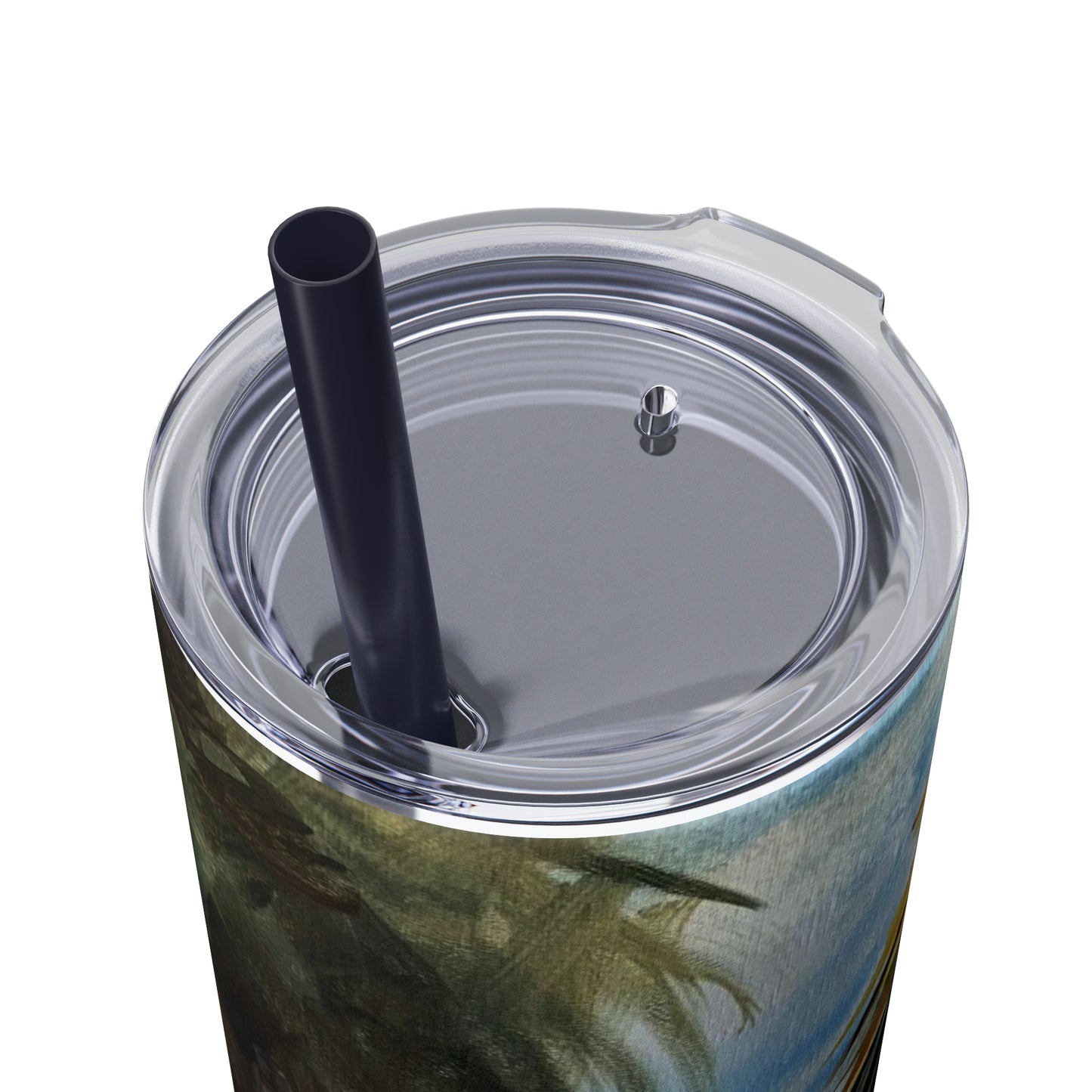 Tropical Tranquility: Palm Oasis (Skinny Tumbler with Straw, 20oz)