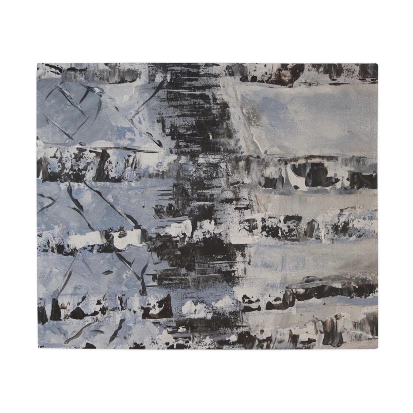 Birch Trees in the Snowy Stillness (Plush Fleece Blanket)