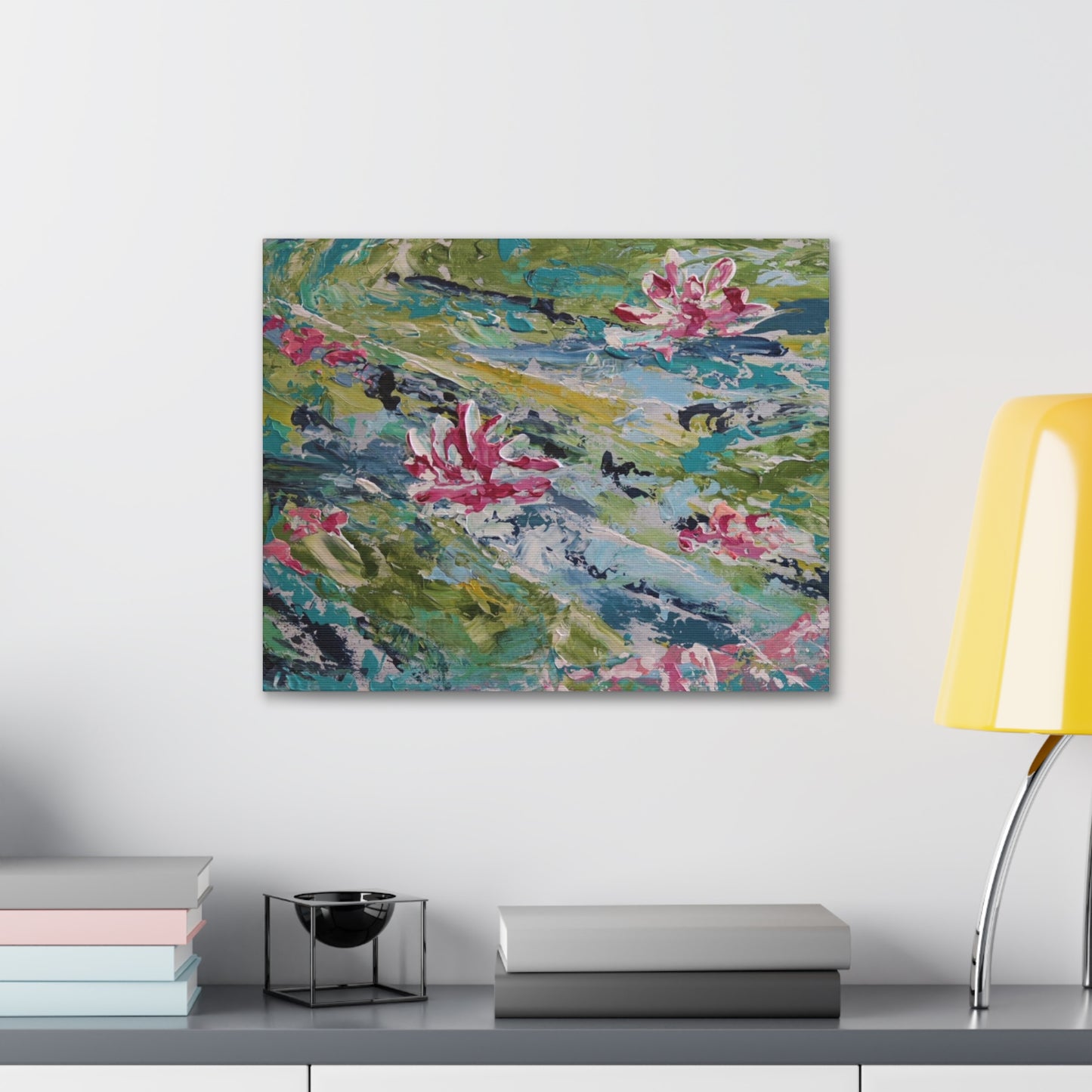 Opal Elegance: Pond of Pink Reflections