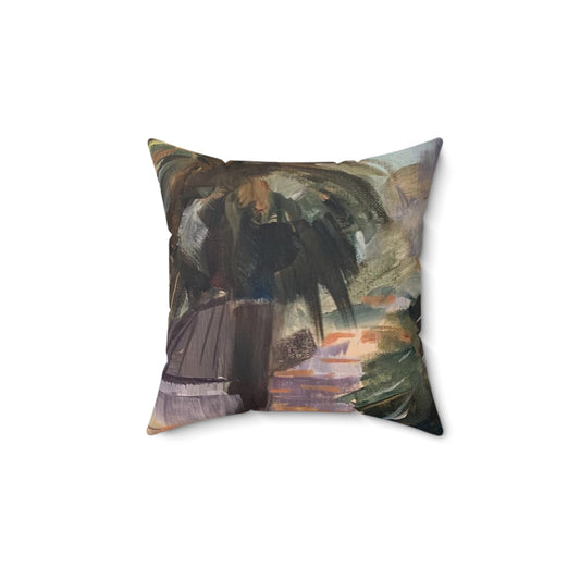 Tropical Tranquility: Palm Oasis (Spun Polyester Square Pillow)