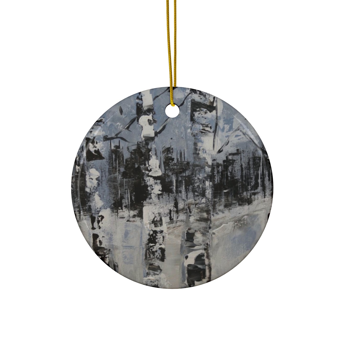 Birch Trees in the Snowy Stillness (Ceramic Ornaments (1pc, 3pcs, 5pcs, 10pcs))