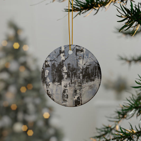 Birch Trees in the Snowy Stillness (Ceramic Ornaments (1pc, 3pcs, 5pcs, 10pcs))