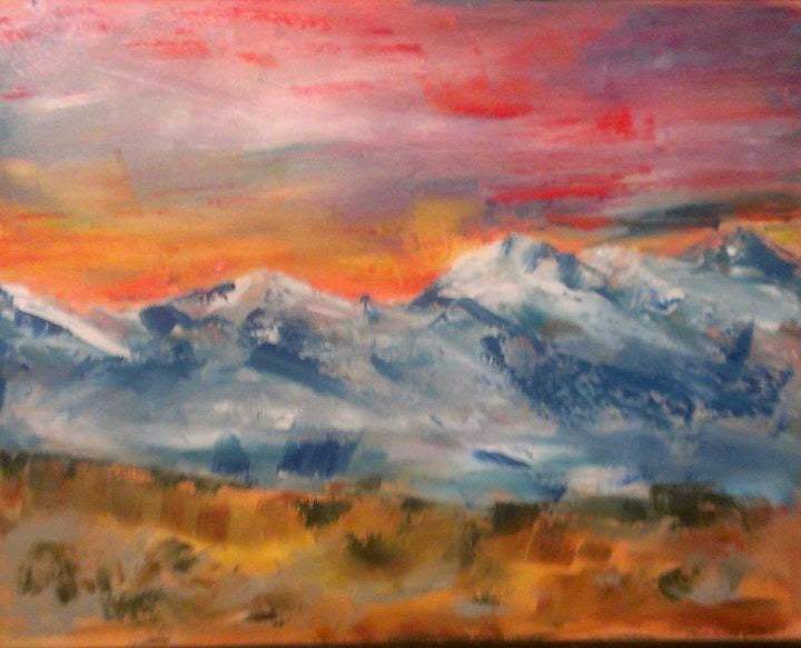 Mountain's Last Glow -  from [store] by Janice Priddy Paintings - 