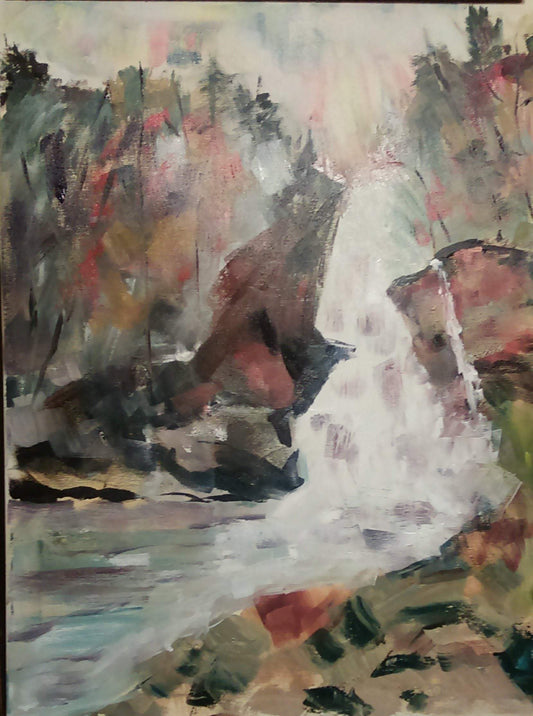 Rushing Beauty: The Waterfall -  from [store] by Janice Priddy Paintings - 