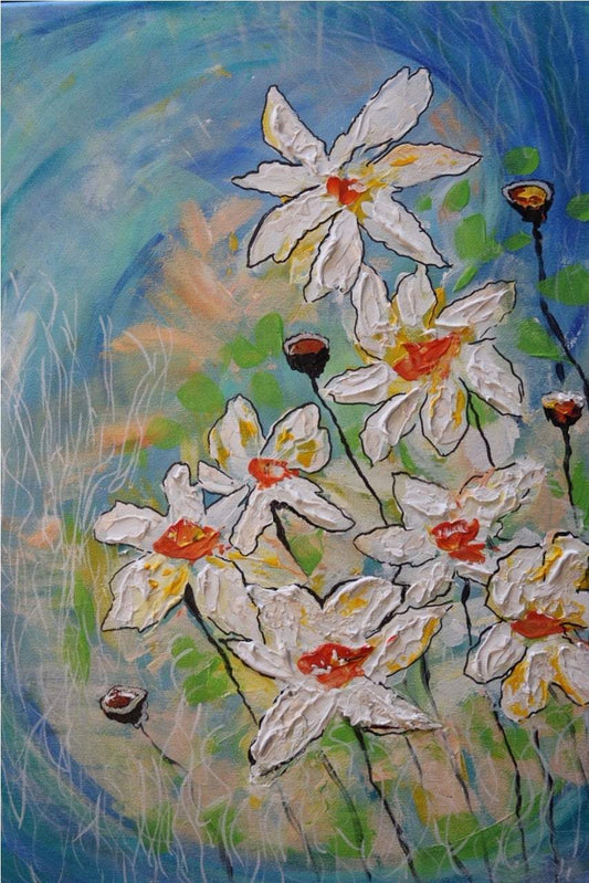 Blooms of Purity: A Garden in White -  from [store] by Janice Priddy Paintings - 