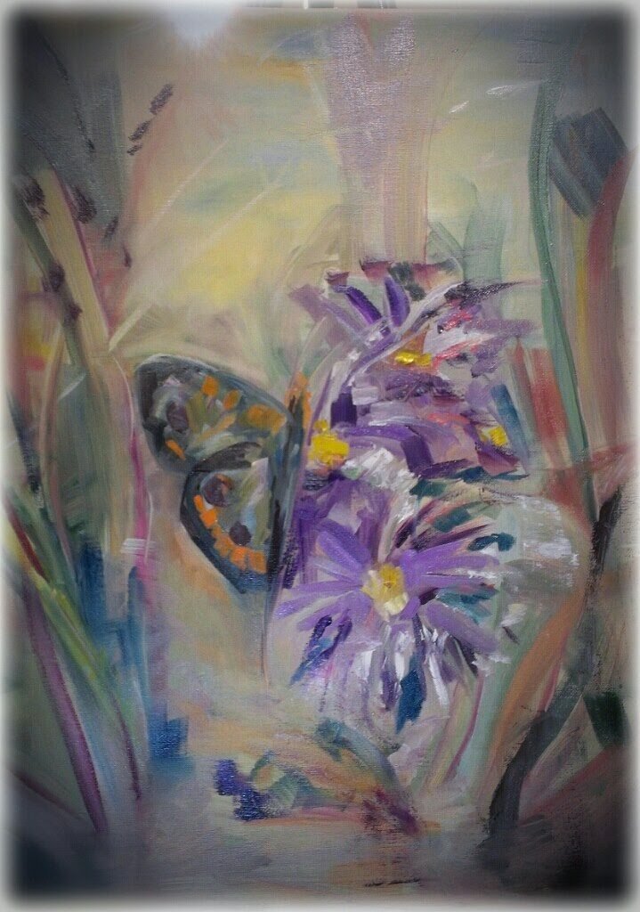 Wings of Elegance: Butterfly's Rest -  from [store] by Janice Priddy Paintings - 