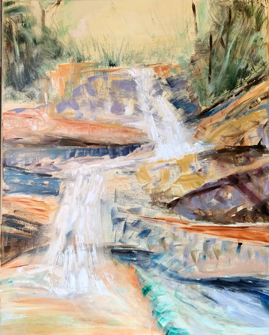 Rocky Cascades - Commissioned from [store] by Janice Priddy Paintings - 