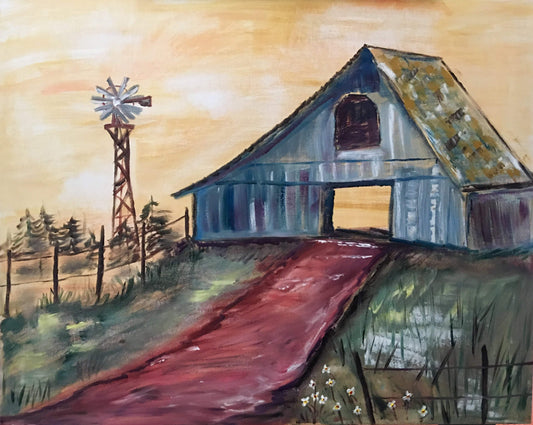 Rustic Charm: The Barnscape -  from [store] by Janice Priddy Paintings - 